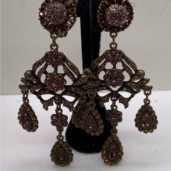 UTC Ultimate Trading Corp Crystal Chandelier Earrings Clip On - Picture 2 of 4